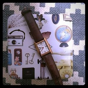 Fossil brown leather watch